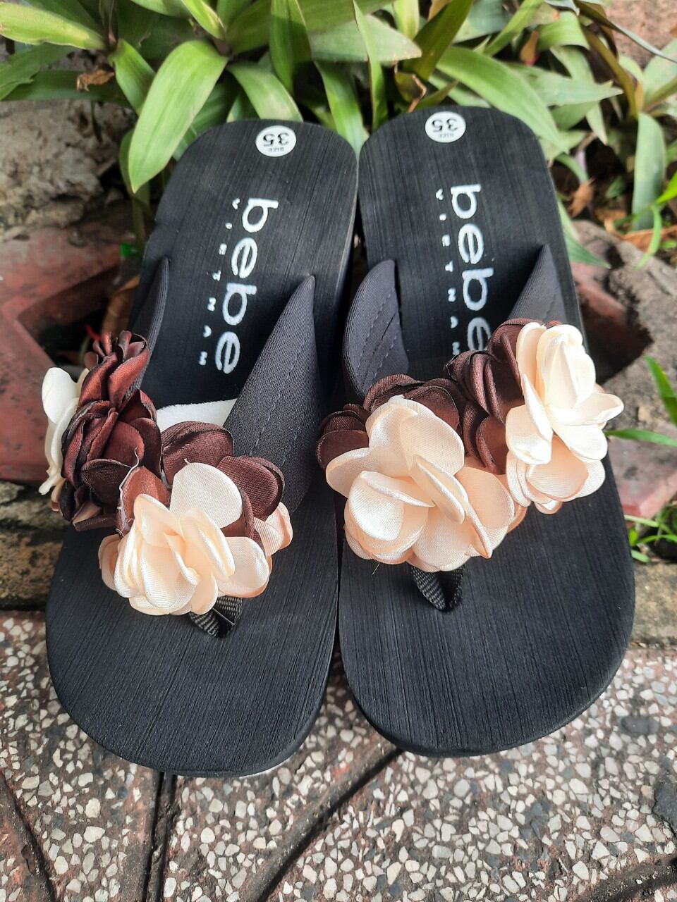 DÉP XUỒNG ĐẾ LƯỢN ĐÍNH HOA 7CM,9CM