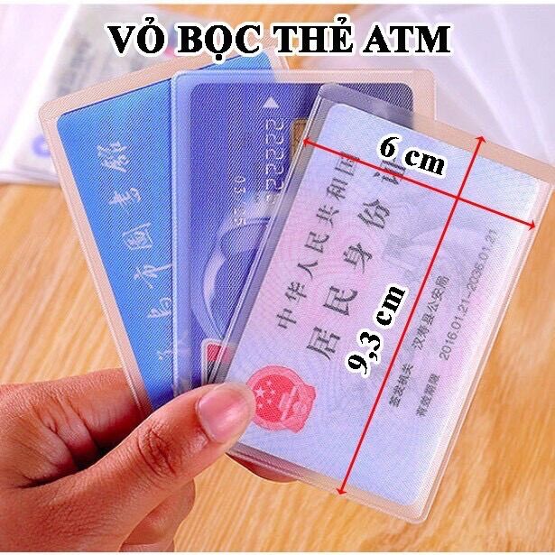 Combo 10 TÚI NHỰA ĐỰNG BẢO VỆ THẺ ATM, CĂN CƯỚC CÔNG DÂN, CARD VISIT, BẰNG LÁI XE, THẺ SINH VIÊN, THẺ NHÂN VIÊN