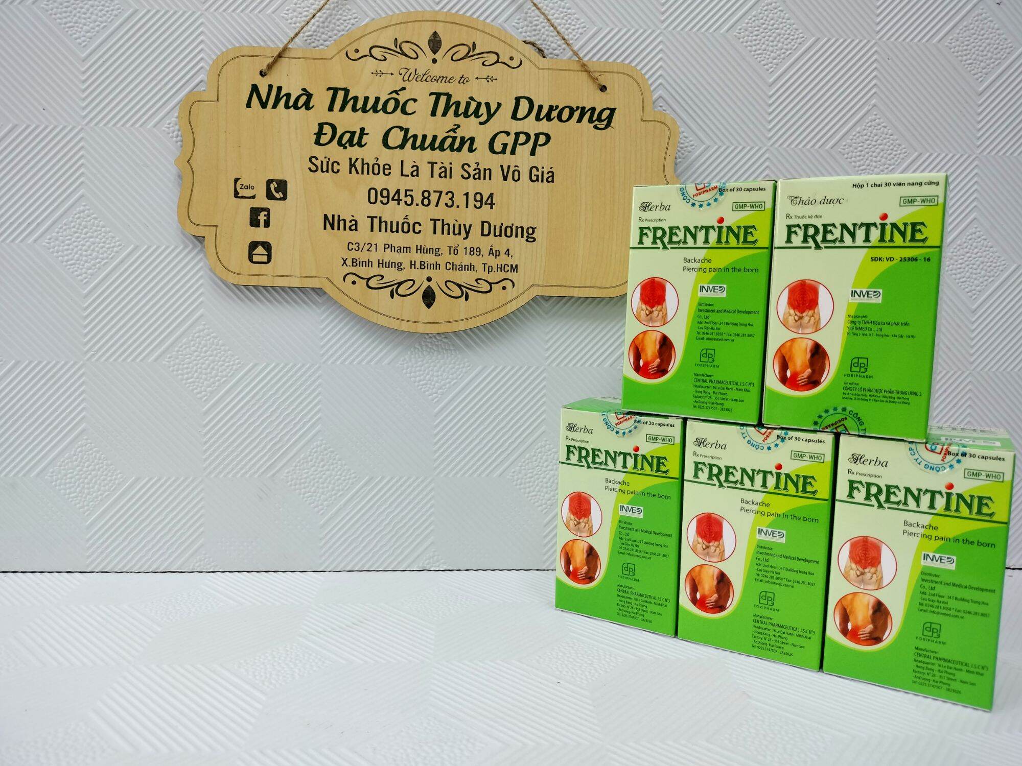 Frentine - giảm tê nhức chân tay, phong tê thấp.