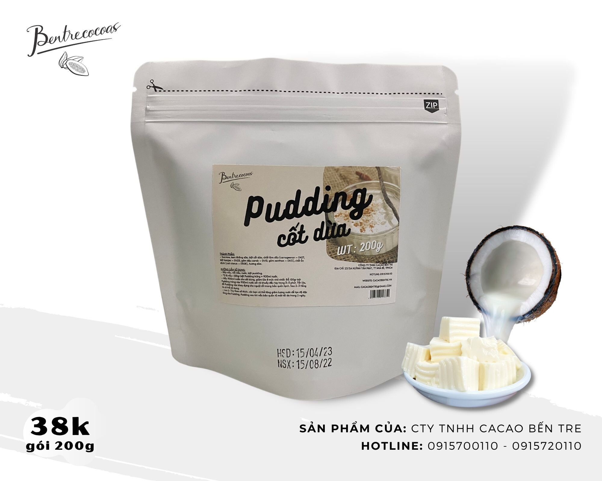 Pudding Trứng , khoai môn , matcha , sô cô la , cốt dừa