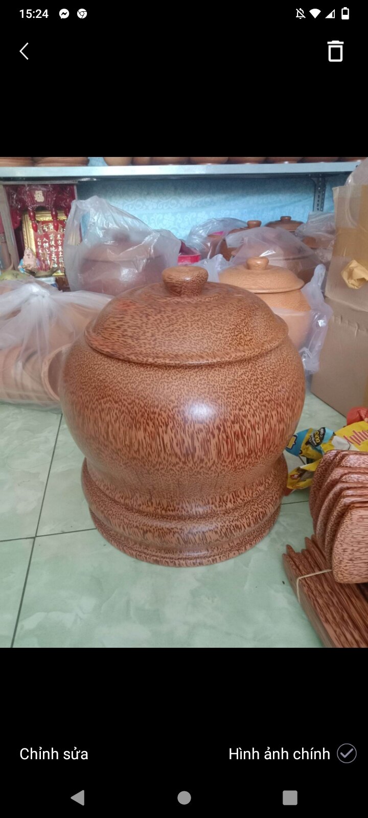 bình ủ giữ ấm bình trà làm từ gỗ dừa