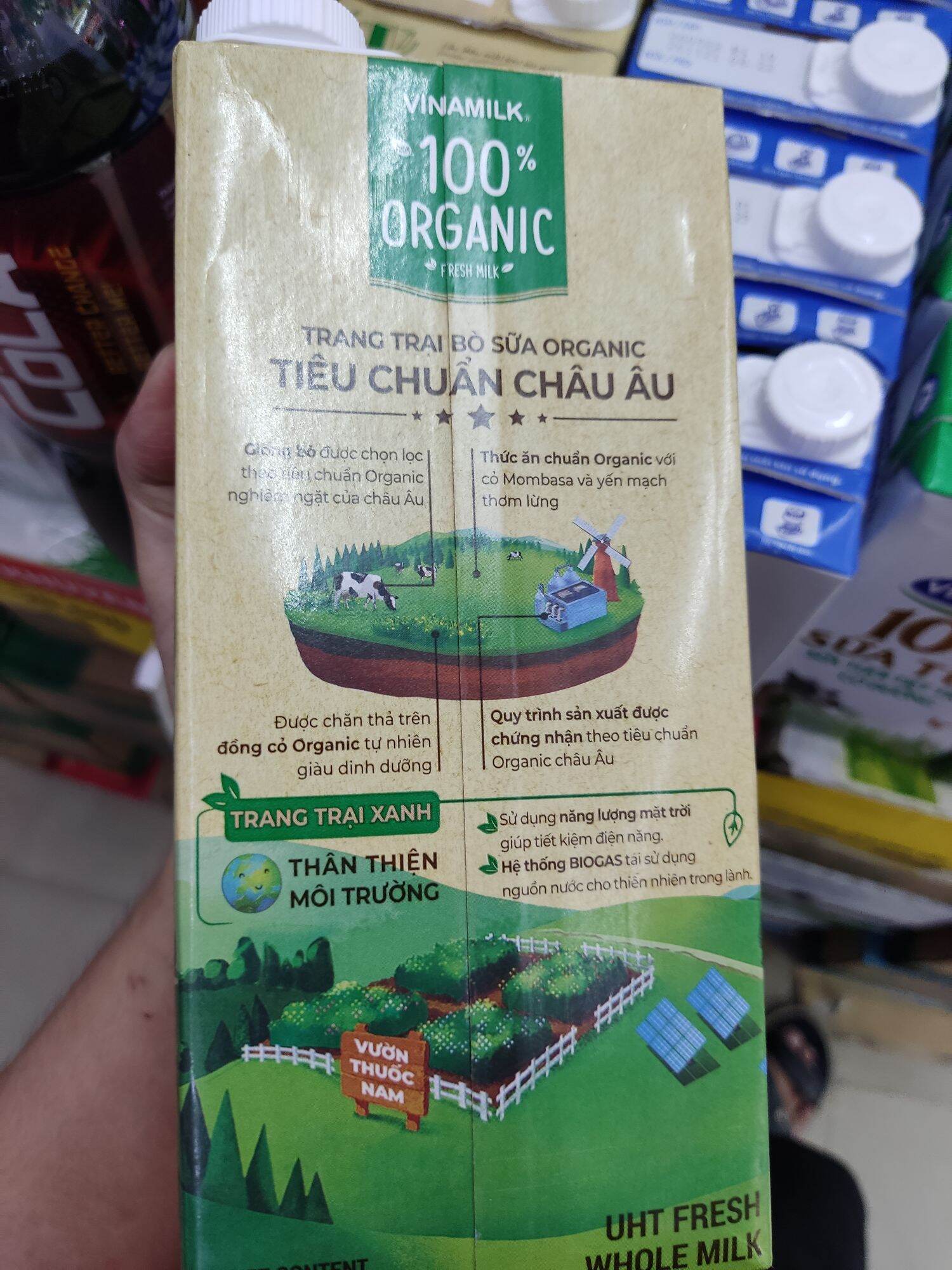 sữa tươi organic Vinamilk hộp 1l