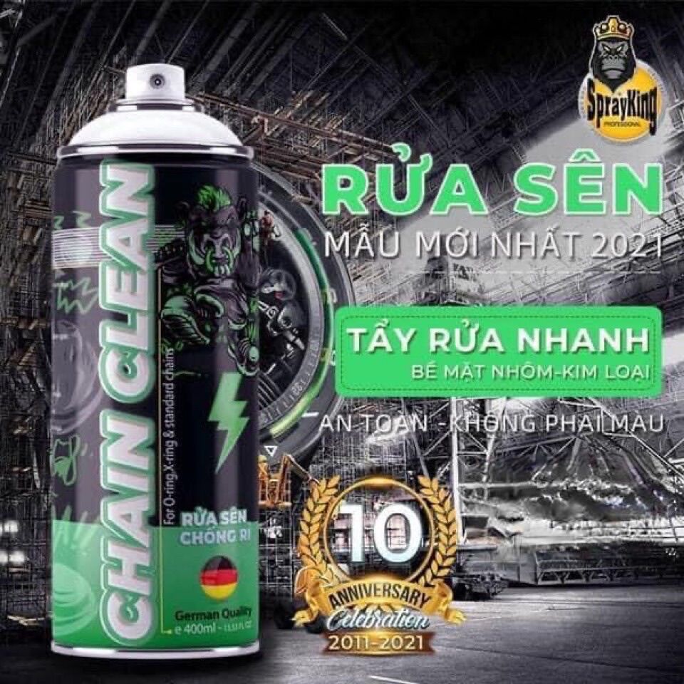 Xịt sên sprayking mẫu mới, rửa sên sprayking nhanh 400ml.