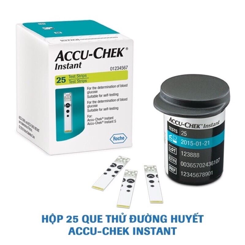 25 50que Que thử đường huyết Accu-Chek Instant