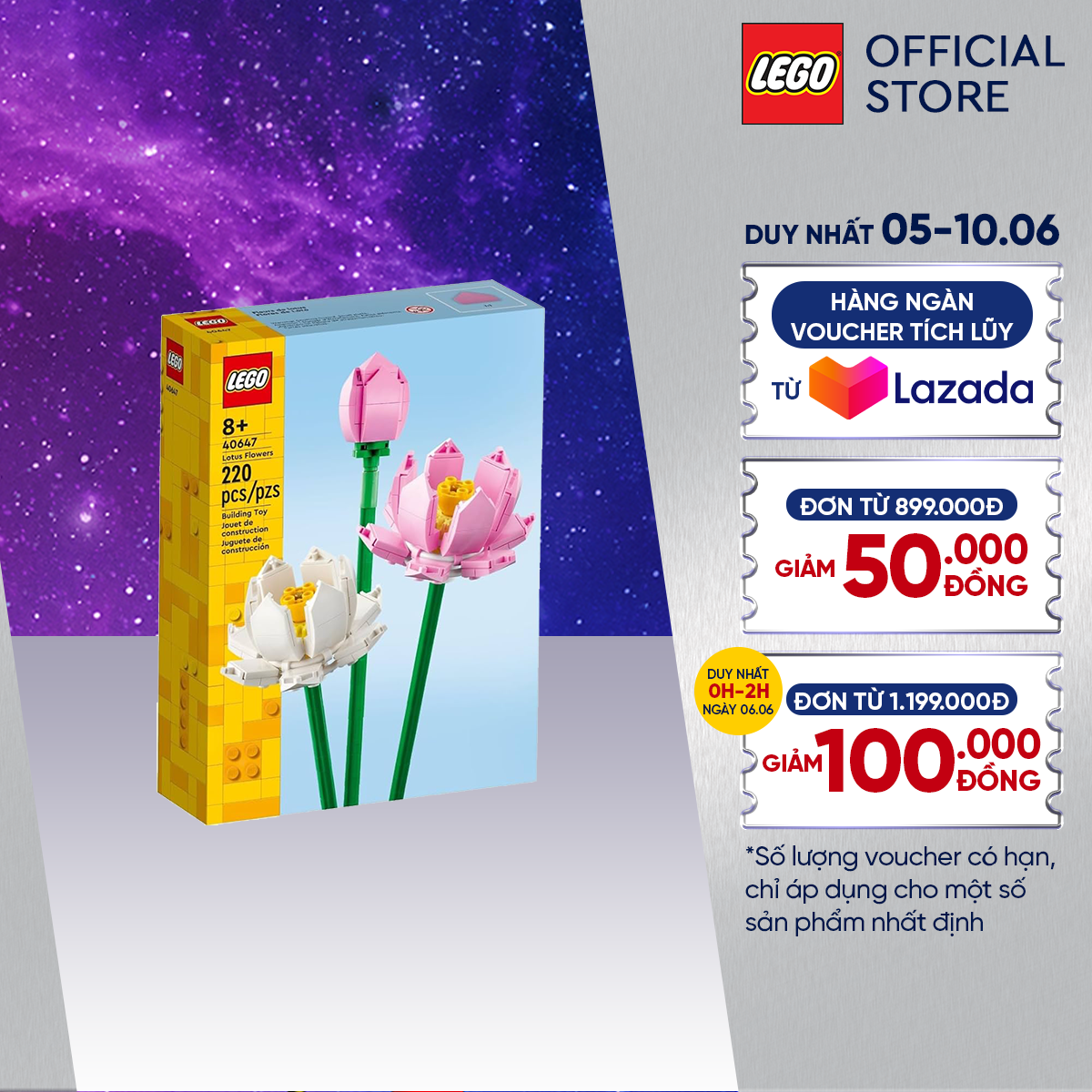 Lego flower 40647 đồ chơi lắp ráp hoa sen lego®
