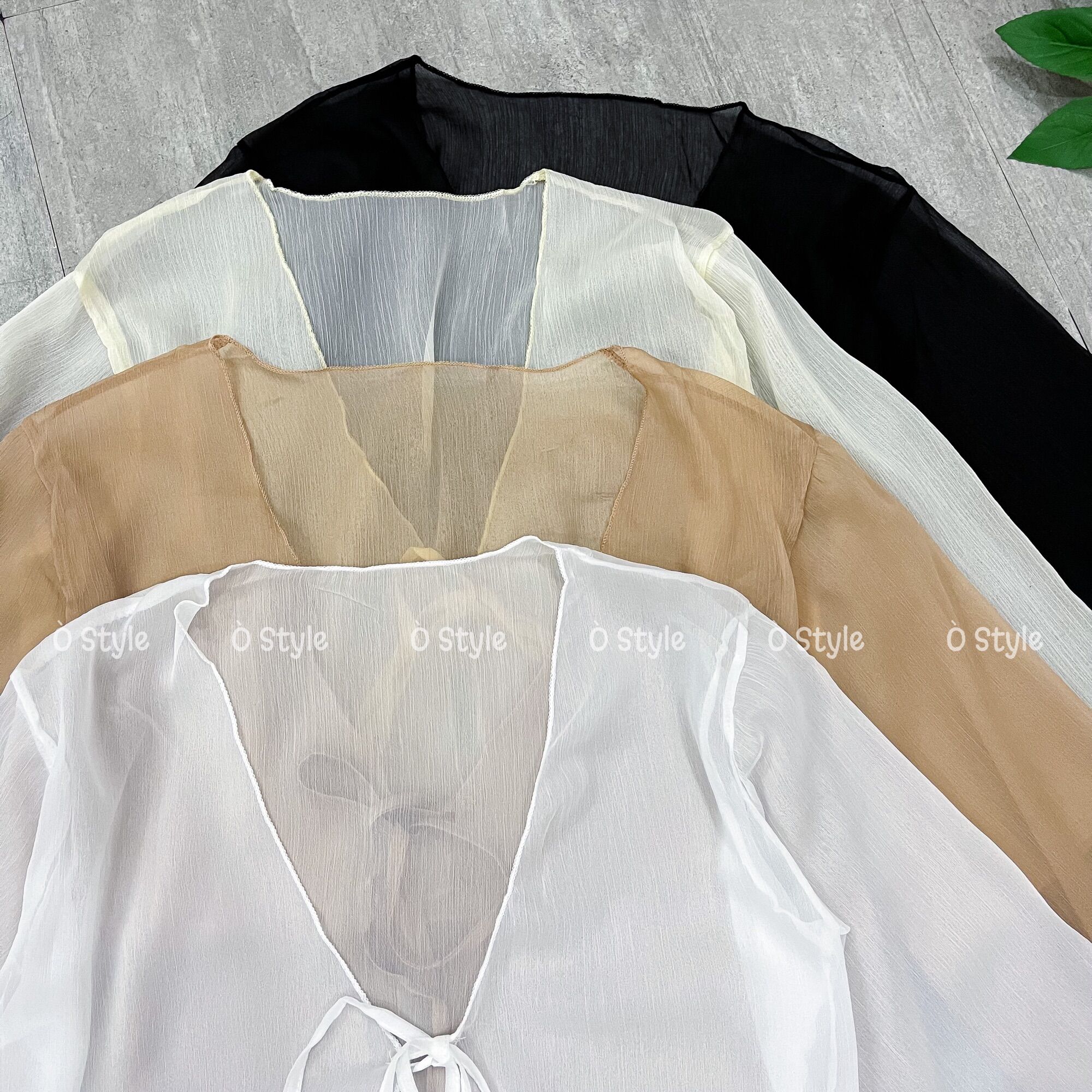 Áo khoác voan mỏng tay lửng đi biển, đi du lịch