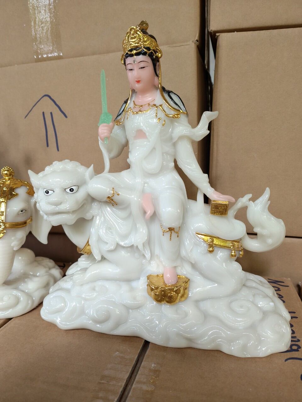 Tượng Văn Thù Bồ Tát  cao 30cm