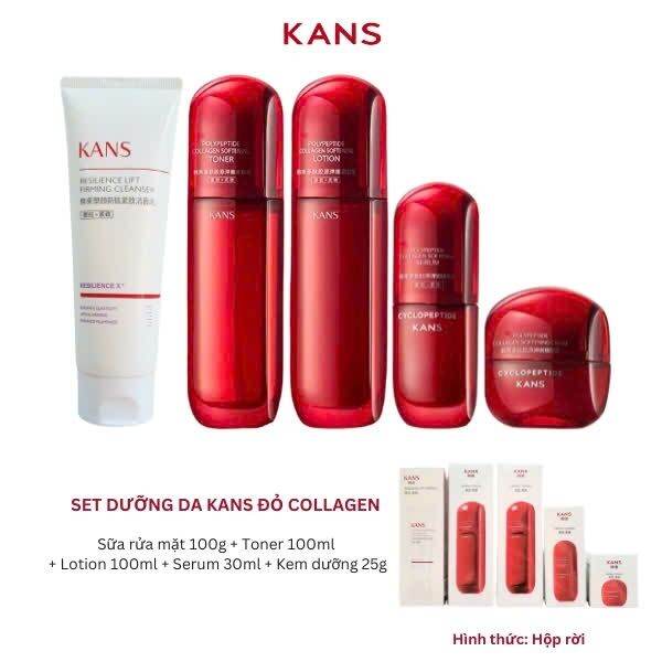 Bộ Dưỡng Da Kans Đỏ Cao Cấp - Collagen Polypeptide