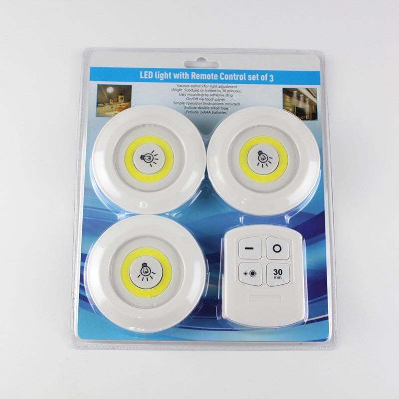 Bộ 3 Đèn LED Dán Tường Mini Thông Minh MURO Longer Light có chức năng hẹn giờ và Remote Điều Khiển Từ Xa [ĐÈN MORO]