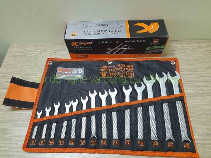 Bộ khóa cờ Lê vòng miệng kapusi cao cấp từ 8mm đến 24mm