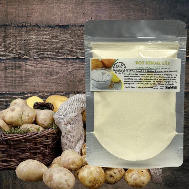 100g bột khoai tây đắp mặt nạ/kích trắng da tự nhiên