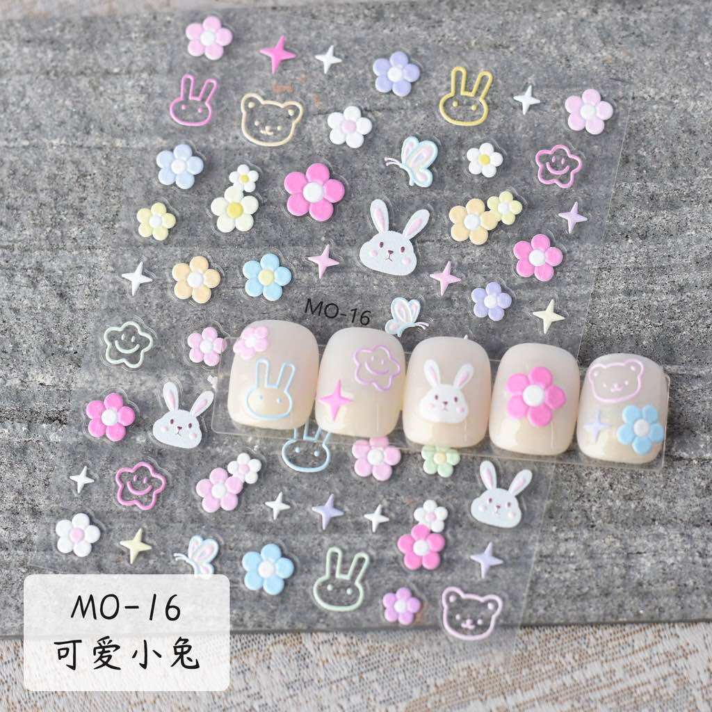 Sticker hoa 5 cánh dập nổi sắc màu