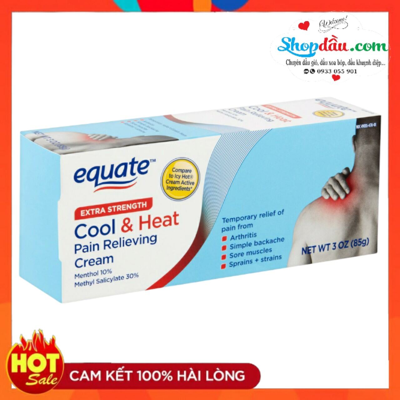 [HCM]Dầu Xoa Bóp Equate Cool And Heat Pain Relieving Cream