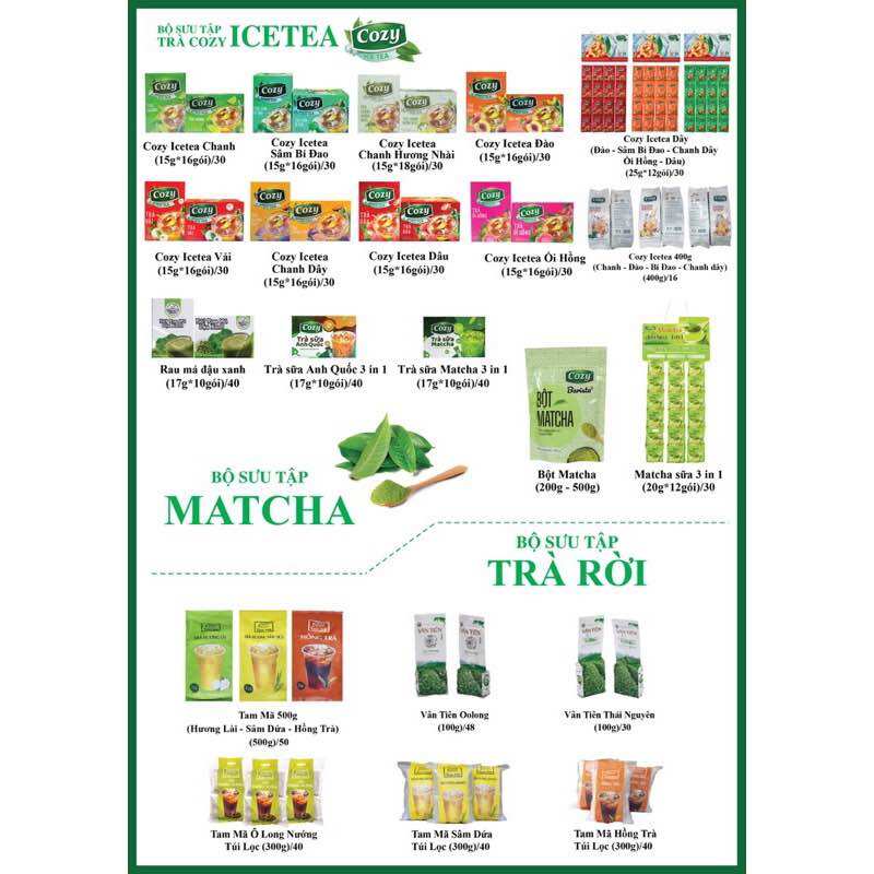 Trà Sữa Matcha 3in1 10 Tép*17gr (170gr)