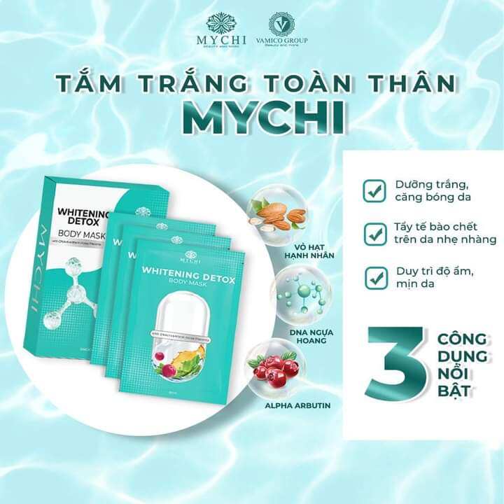 1 hộp tắm trắng my chi có 3 gói