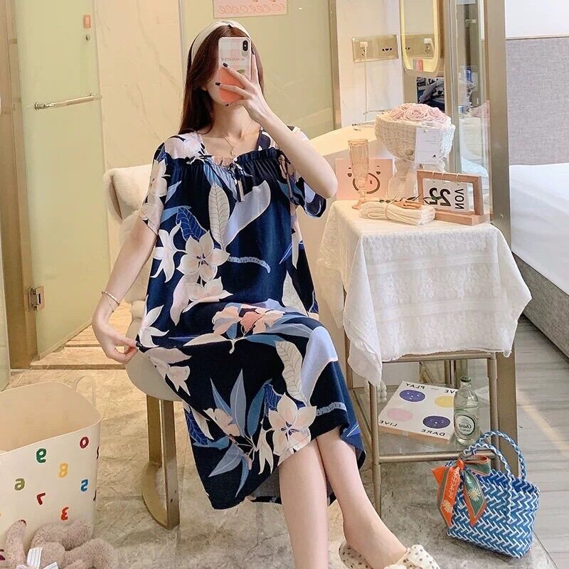 (Mới) Váy mặc nhà, váy bầu lanh lụa cực nhẹ mát, mềm mịn