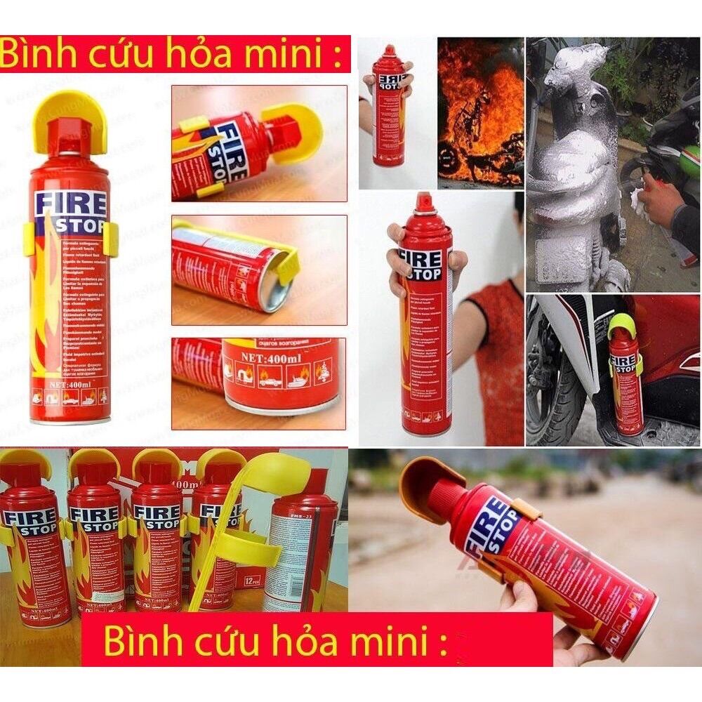 Bình chữa cháy cầm tay mini - bình cứu hỏa nhà cửa, ô tô, xe máy khẩn cấp 500ml tiện lợi, nhanh chóng khi gặp sự cố