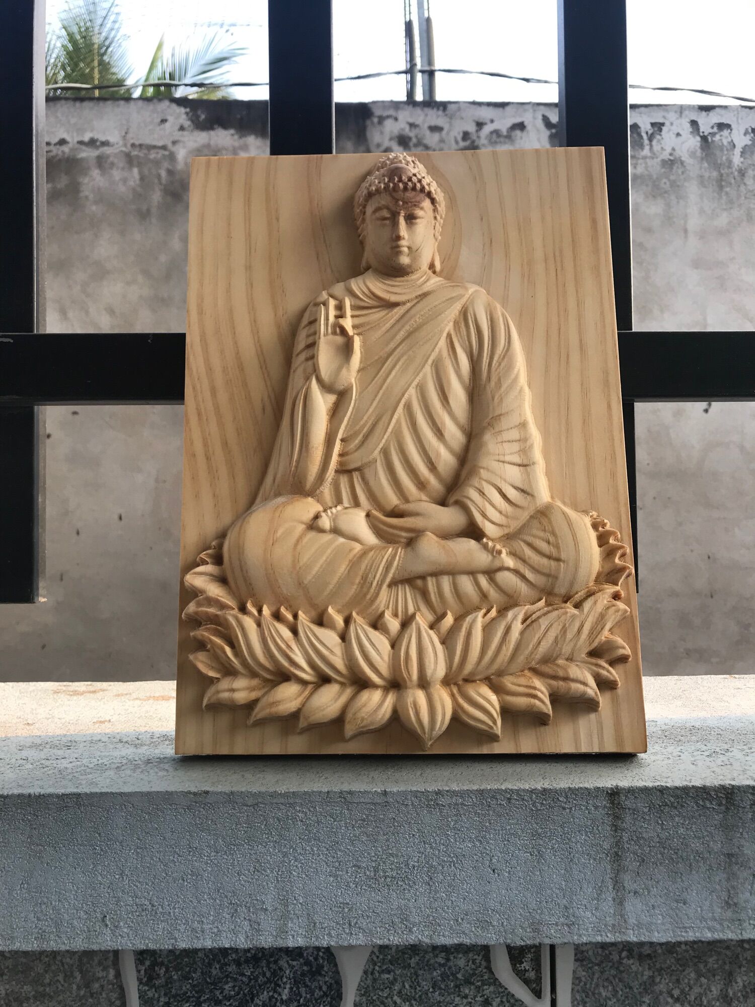 Tranh Phật thích ca tranh trí phòng thờ (có móc treo)