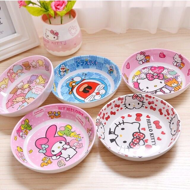 Dĩa mini lòng sâu Hello Kitty - Doremon Doraemon