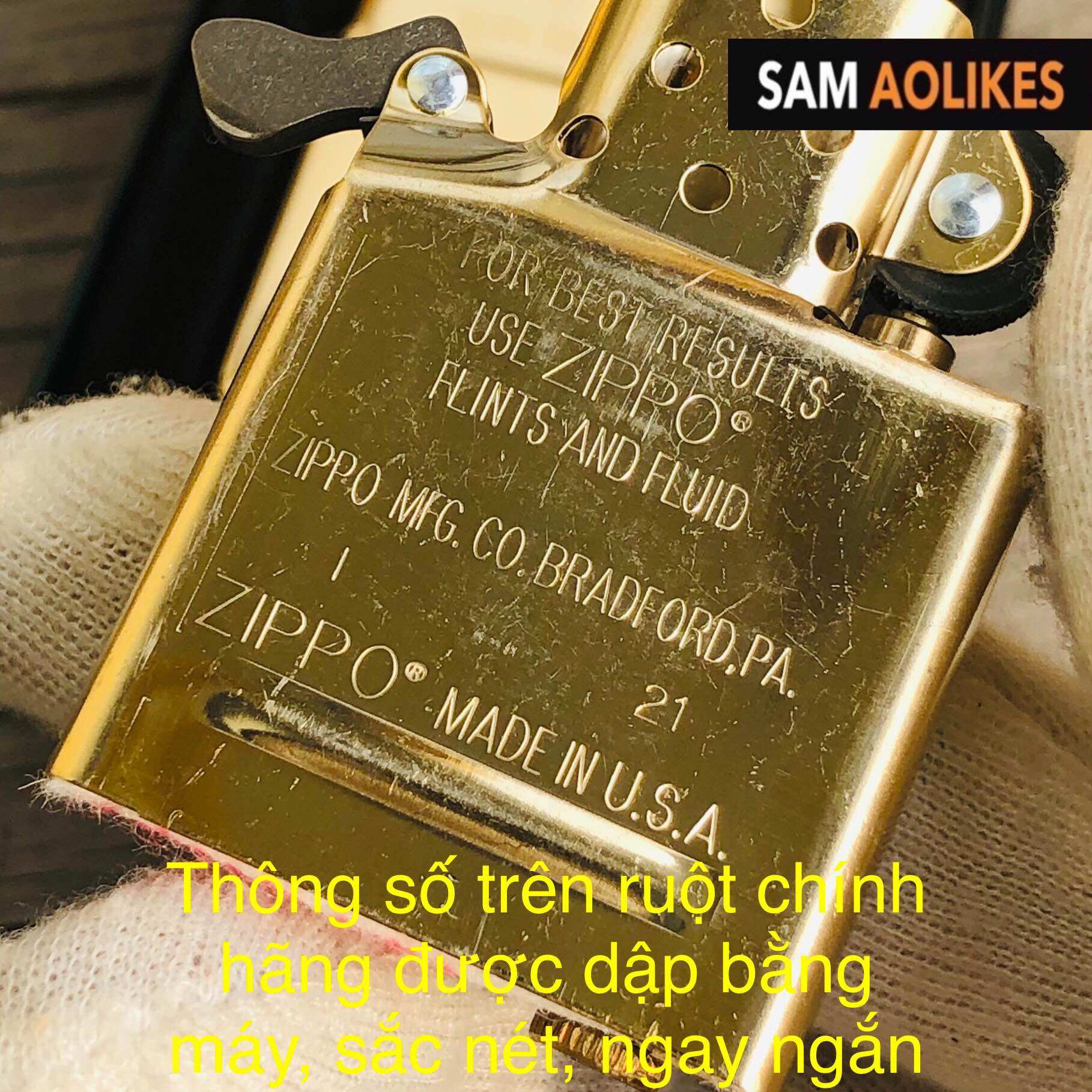 [Zippo954.com] Bật Lửa Zippo Solid Brass Vỏ Đồng Chính Hãng USA Mỹ