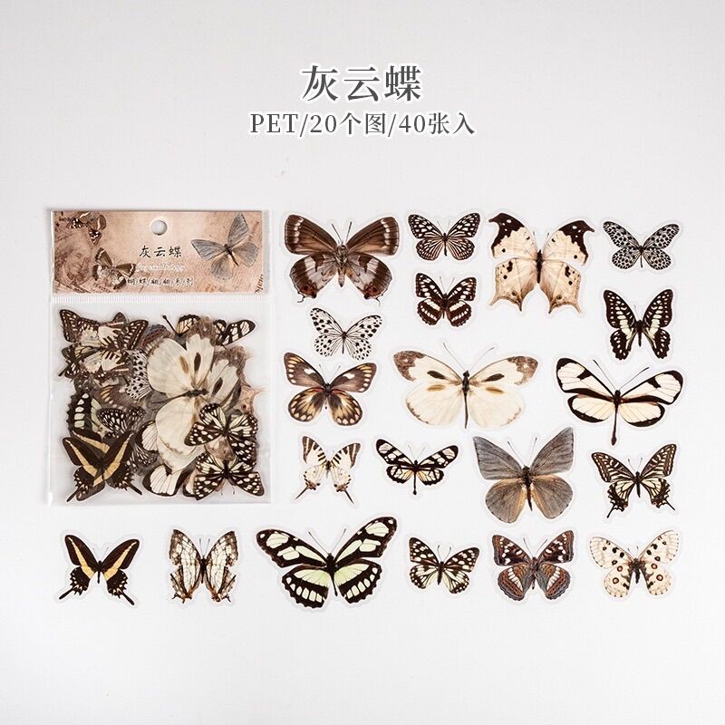 Sticker hình bướm dùng để trang trí (40 tấm)