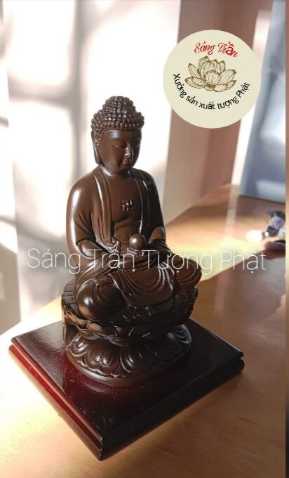 Tượng phật a di đà đế gỗ cao 11cm
