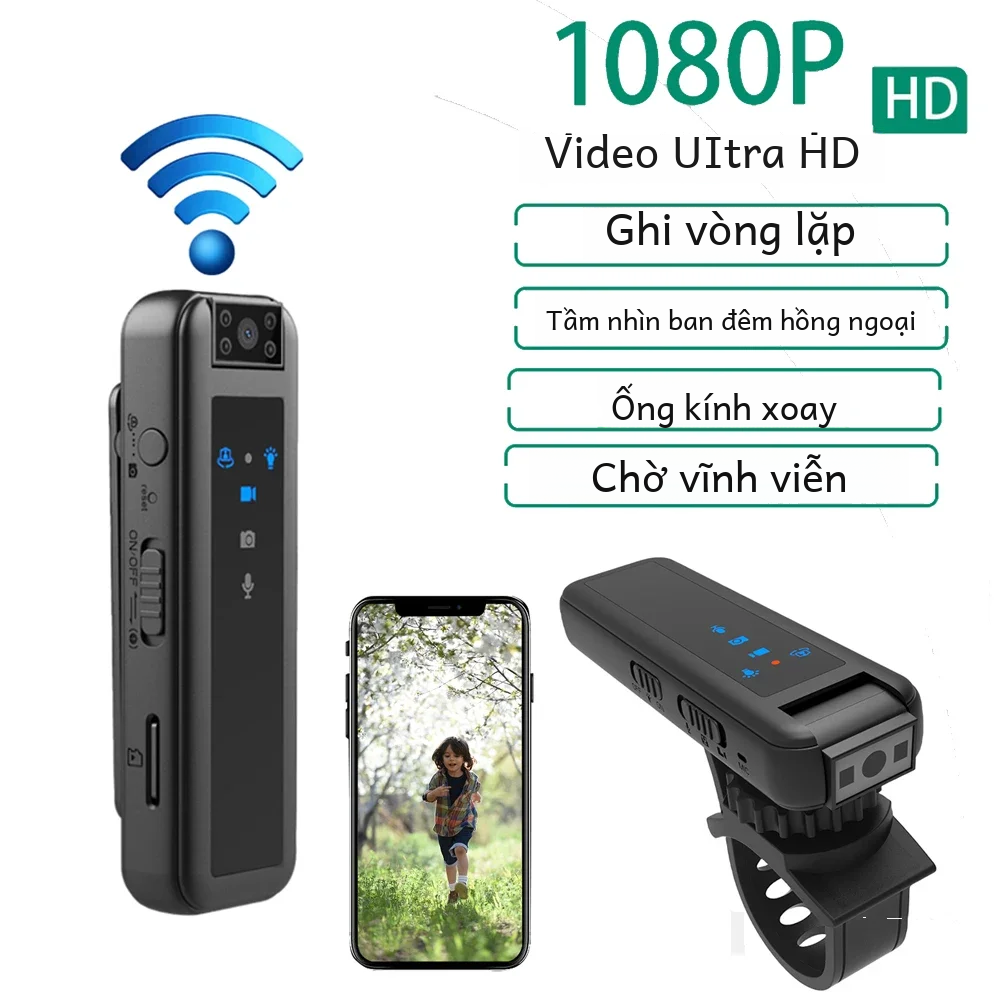 Camera Chuyển Động Vô Hình Mini Hd1080p Nhỏ Thể Thao Ngoài Trời Hồng Ngoại Quan Sát Ban Đêm Đầu Ghi Hình Kỹ Thuật Số Kẹp Sau