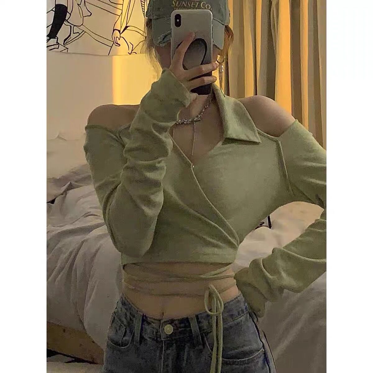 👽CROPTOP PETTER RÚT DÂY 2 BÊN