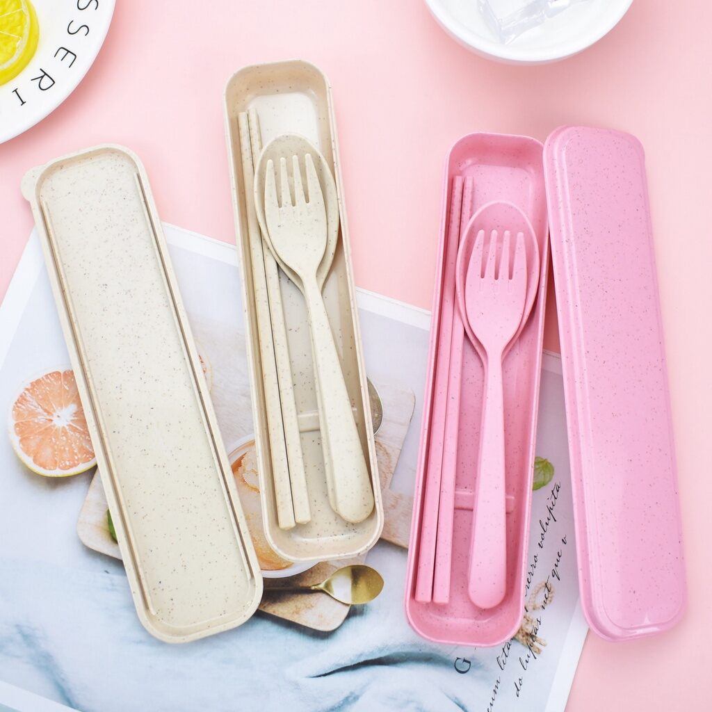 Bộ Muỗng Đũa Nĩa Nhựa Lúa Mạch