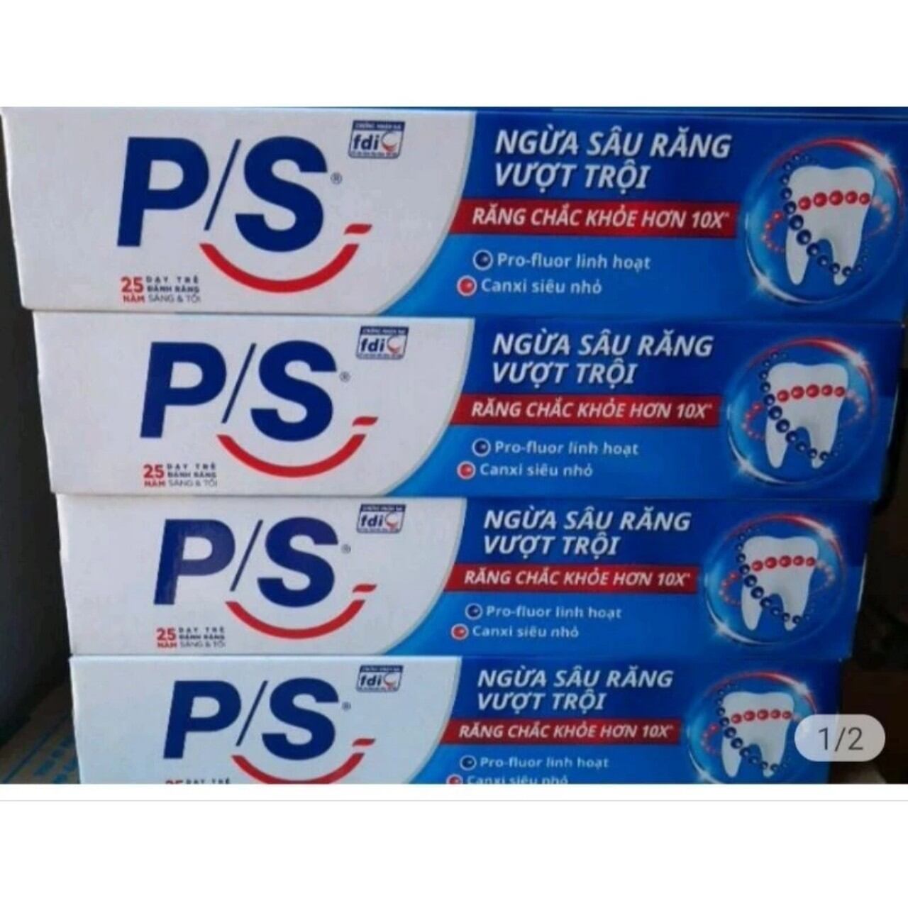 Combo (3cây x 180g )Kem đánh răng P/S ngừa sâu răng vượt trội