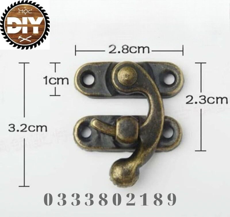 Khoá chốt hộp gỗ vintage ( kèm vít) (set 10)
