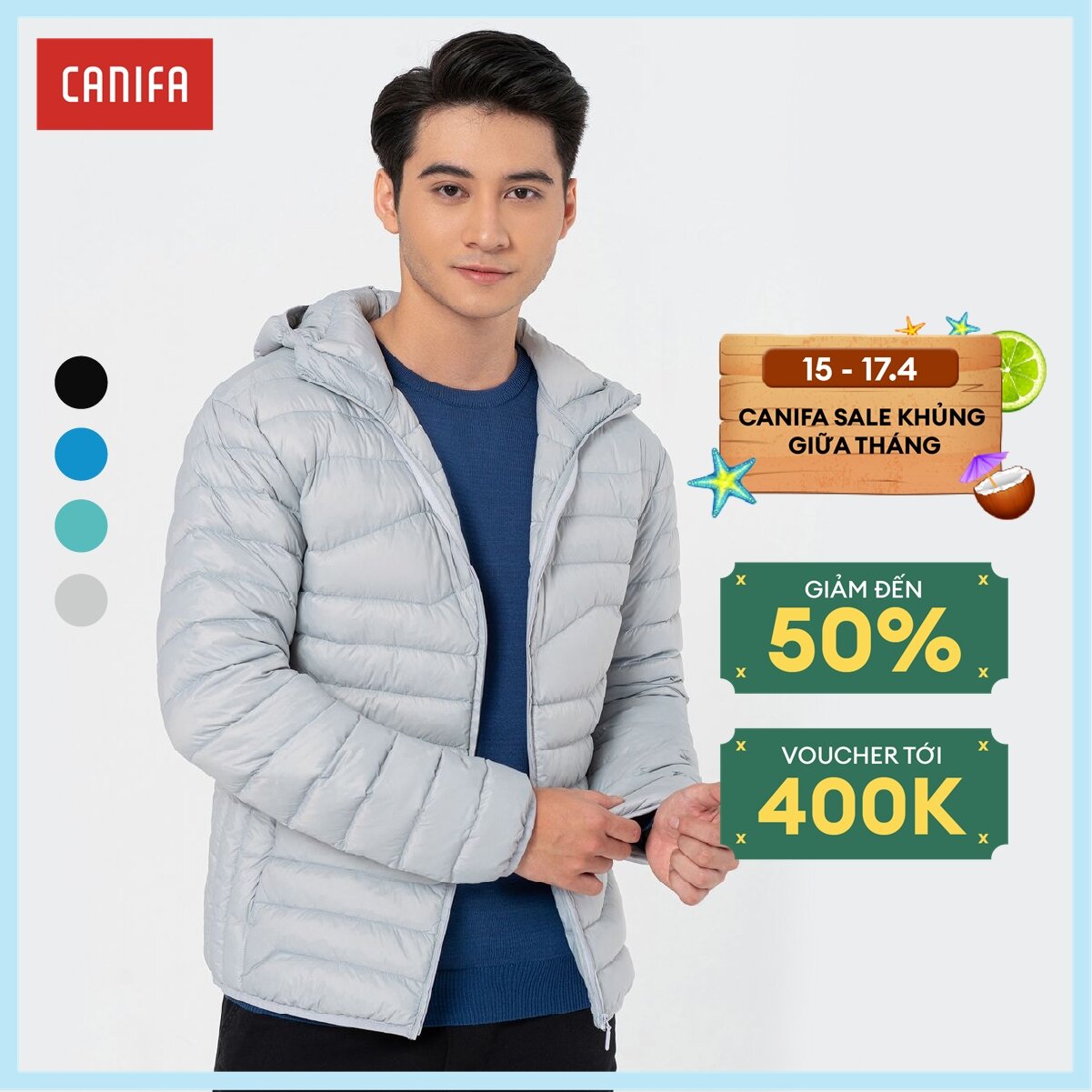 Áo khoác lông vũ nam canifa 8ot22w028