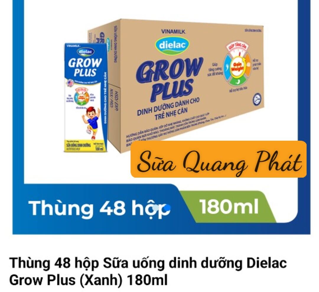 Thùng 48 hộp Sữa bột pha sẵn Dielac Grow Plus  Xanh 180ml