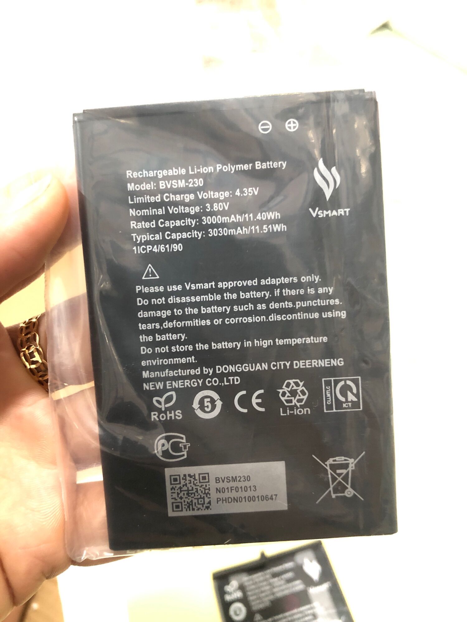 Pin bee3 bvsm-230 dl:3030mah/11.51wh