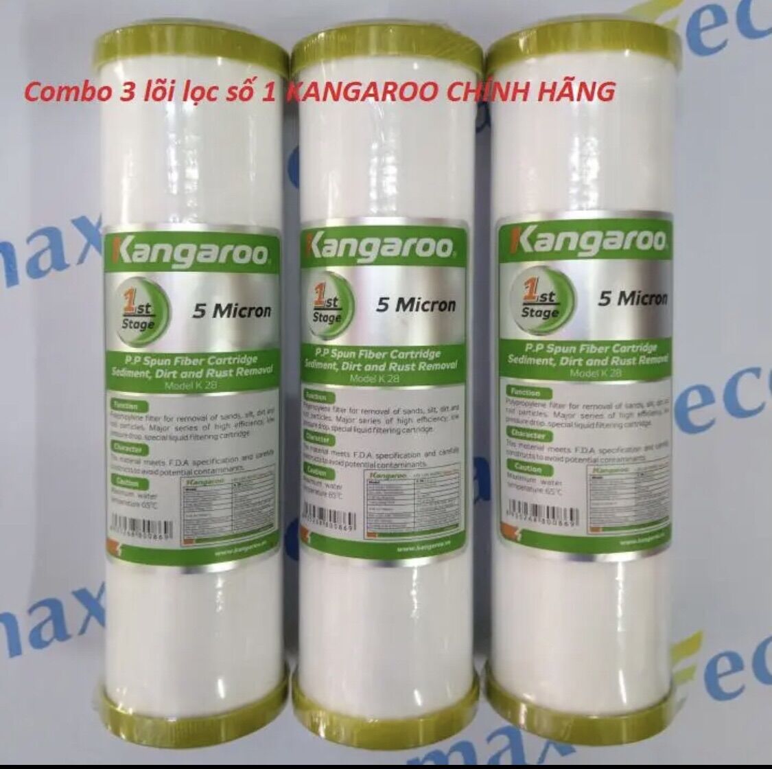 Lõi lọc nước Kangaroo - Combo 3 lõi lọc số 1 Kangaroo