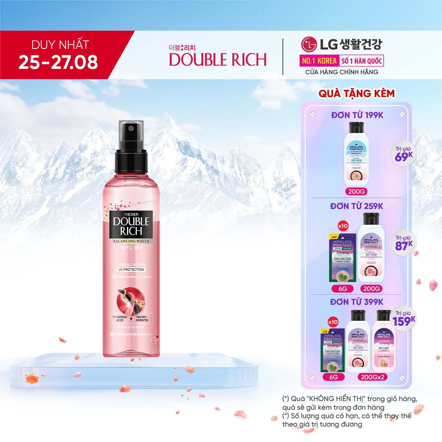 Nước dưỡng tóc Double Rich nuôi dưỡng tóc chăm sóc hư tổn 120ml