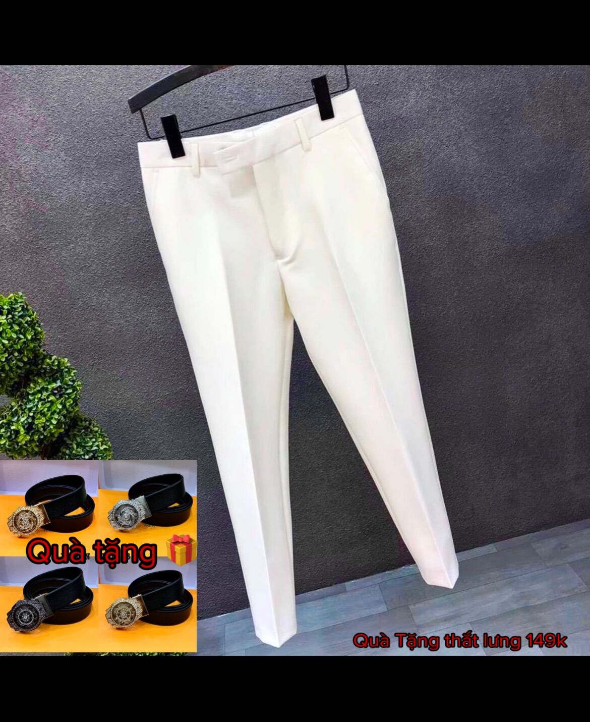 (Quà Tặng) Quần âu trắng tặng kèm thắt lưng