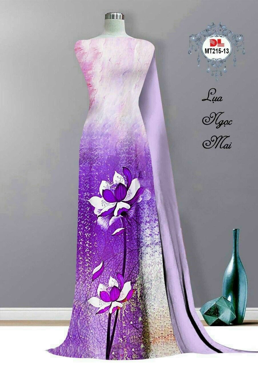 Vải áo dài hoa sen