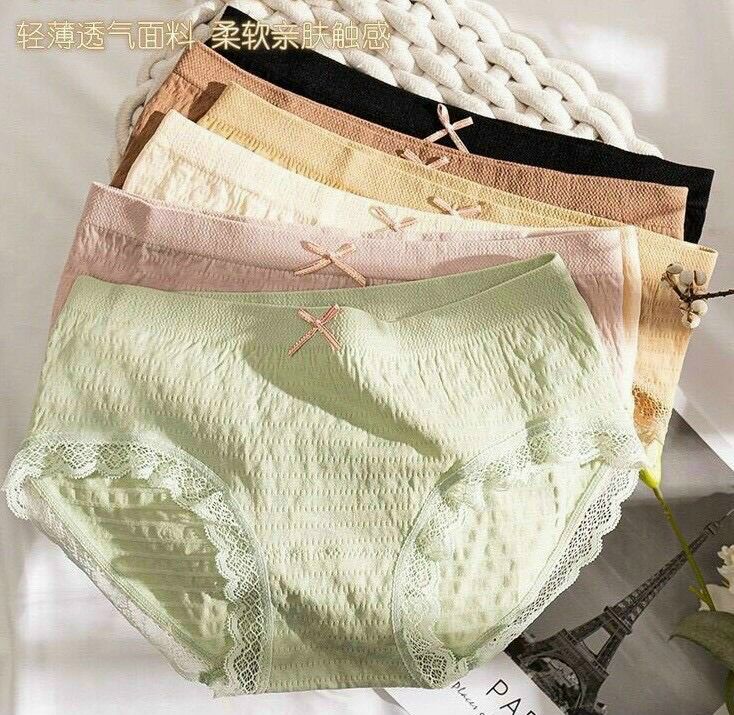 10 Quần lót nữ, quần lót cotton co giãn 4 chiều hàng cotton nhăn thời trang bán chạy