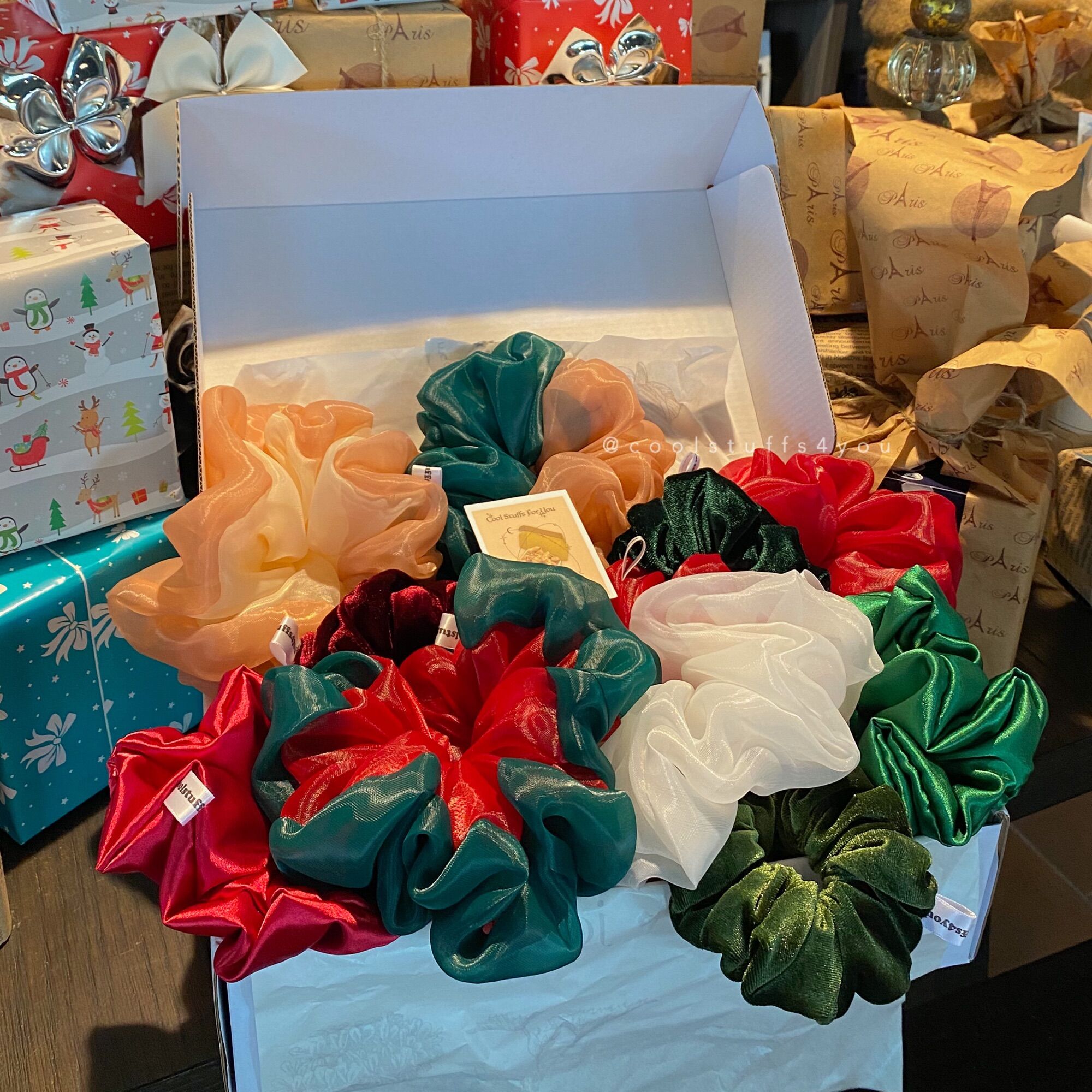 Buộc Tóc Scrunchies Bộ Sưu Tập Giáng Sinh🎄