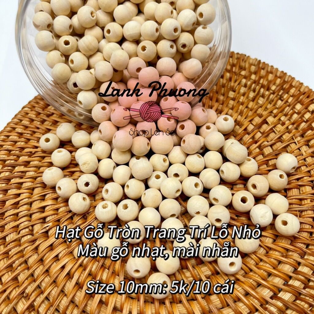 Hạt Gỗ Viên Tròn Lỗ Nhỏ