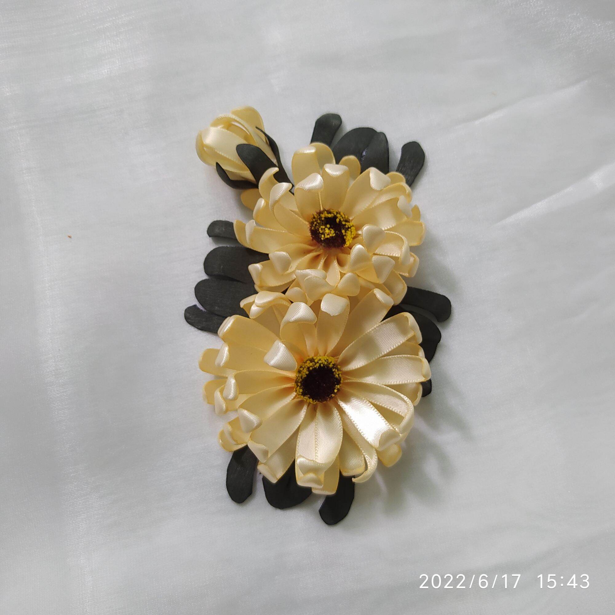Hoa cúc cài áo cài tóc handmade Canto hồng, vàng