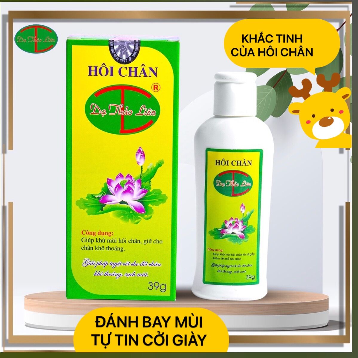 BỘT HÔI CHÂN  Dạ Thảo Liên Giúp Đôi Chân Khô thoáng , Sạch Mùi Hôi Chân, Tự Tin Cởi Giầy Mọi Lúc Mọi nơi