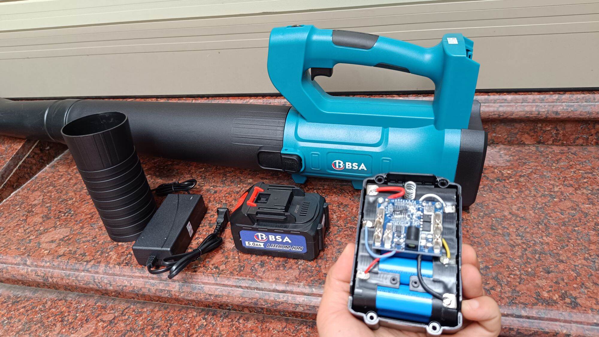 máy thổi bụi, thổi lá dùng pin BSA 21v cỡ đại