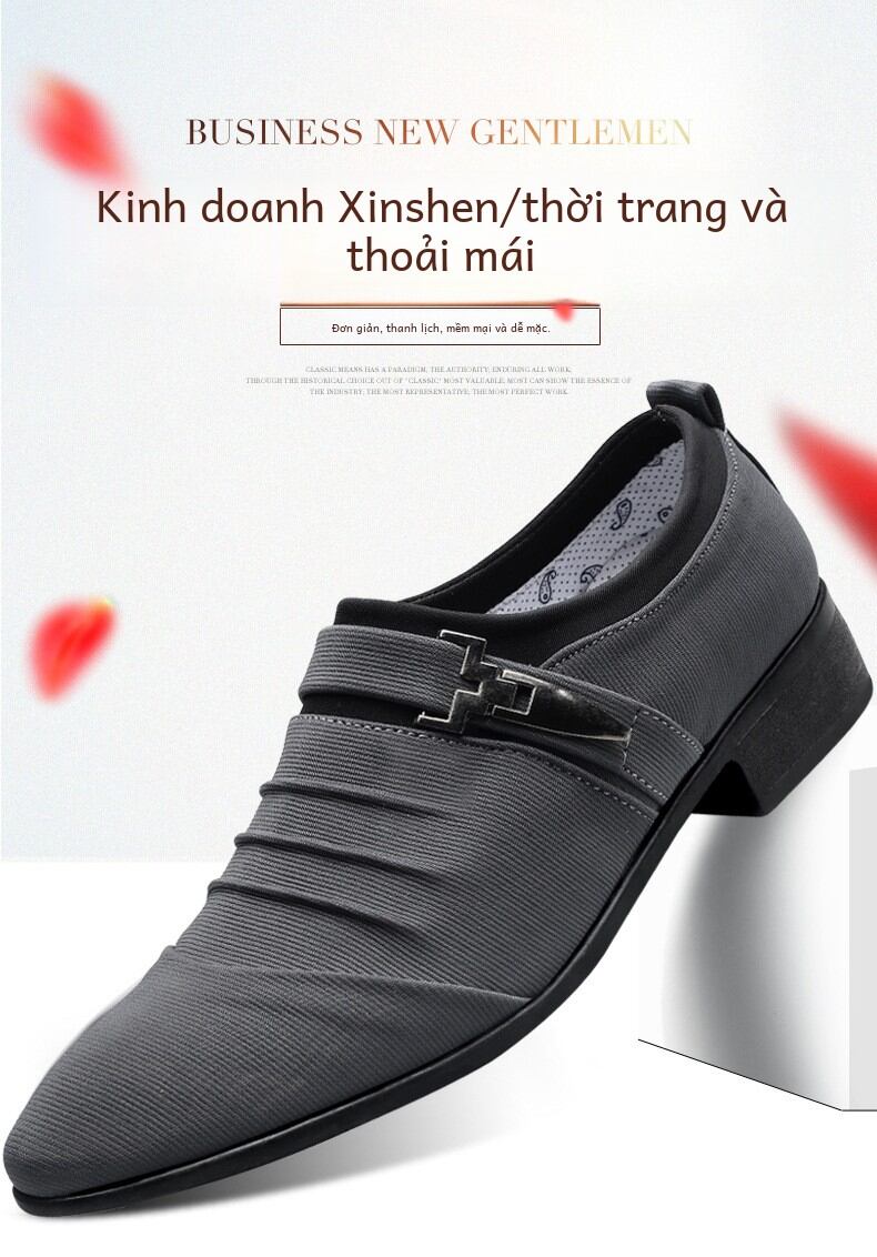 Giày Da Thông Thường Cho Nam Kích Thước Lớn Thoáng Khí Đế Bằng Kinh Doanh Phù Hợp Với Giày Xuân Thu Mùa Thanh Niên Hợp Thời Trang