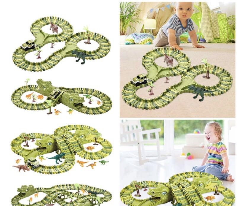 Bộ đồ chơi đường ray khủng long tự lắp ráp 240 pcs-bộ lắp ráp đường đua otô khủng long-đồ chơi lắp ghép đường ray khủng Long lớn-đồ chơi giáo dục-đồ chơi đường tàu,đường ray,otô ,khủng Long cho bé.