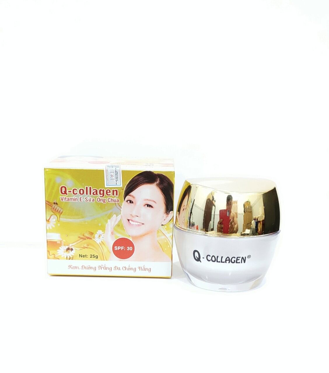 Kem q- collagen vitamin e-sữa ong chúa trắng da chống nắng