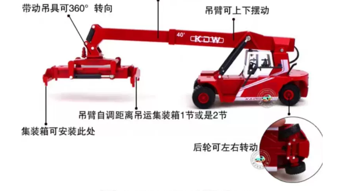 Mô hình xe xếp thùng container hợp kim 1:50