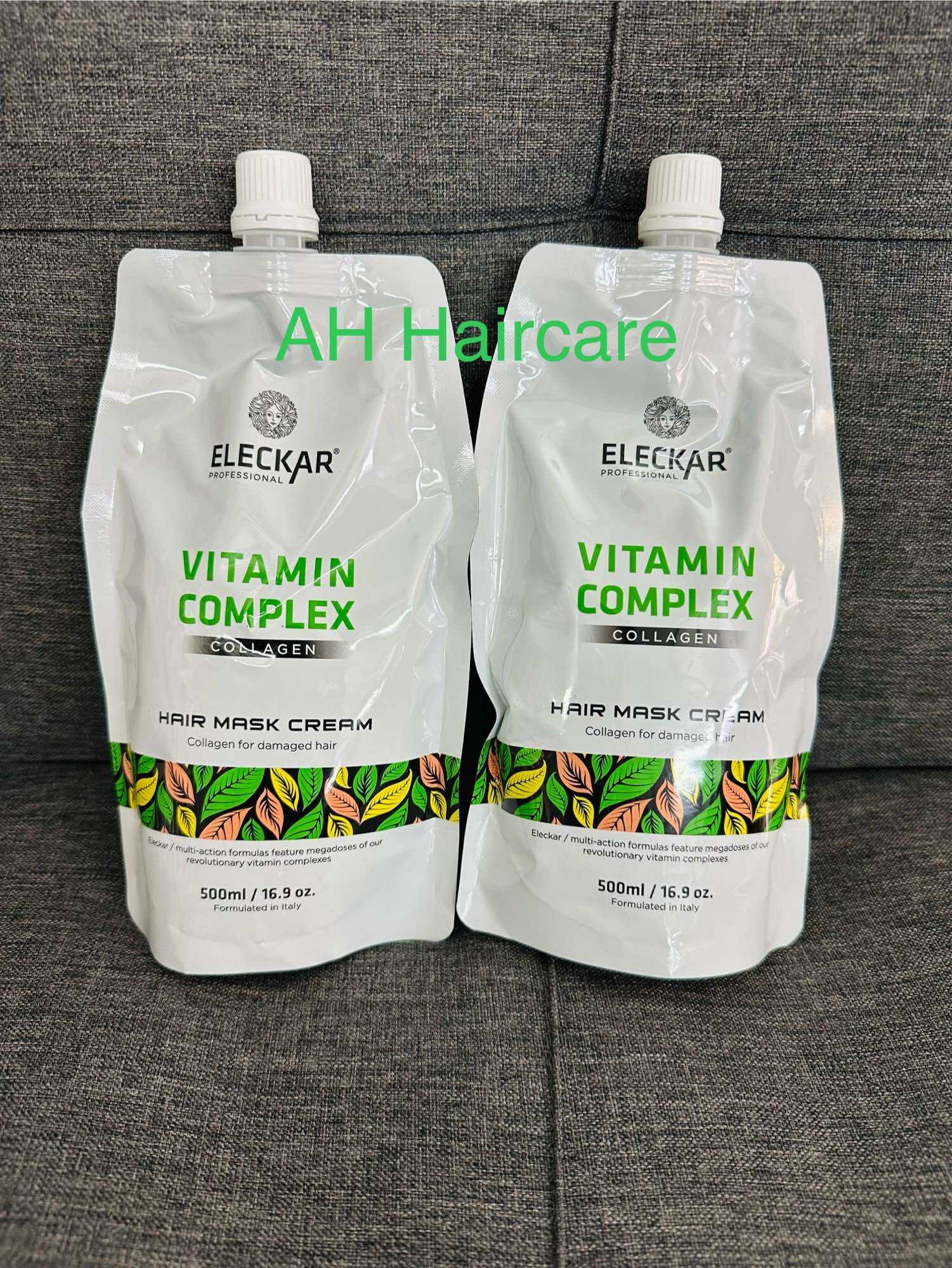 Hấp dầu ủ tóc ELECKAR Vitamin Complex Collagen 500ml siêu mềm mượt