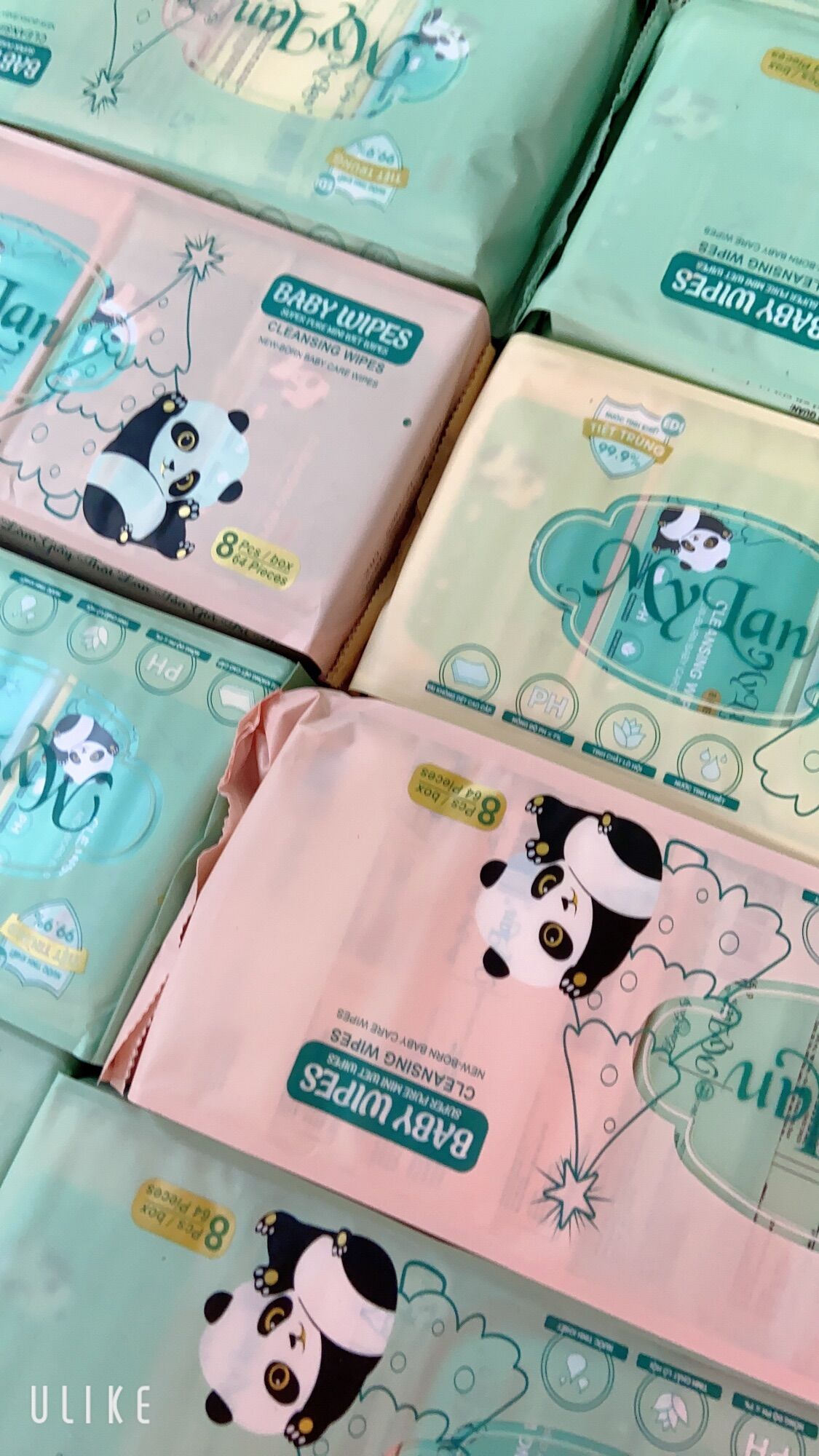 Khăn ướt mini cao cấp Mylan-Lốc 8 gói 64 tờ